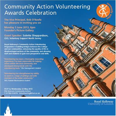 RHUL Community Action Volunteering Awards 2013