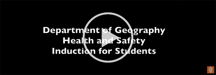 Geography health and safety video play button